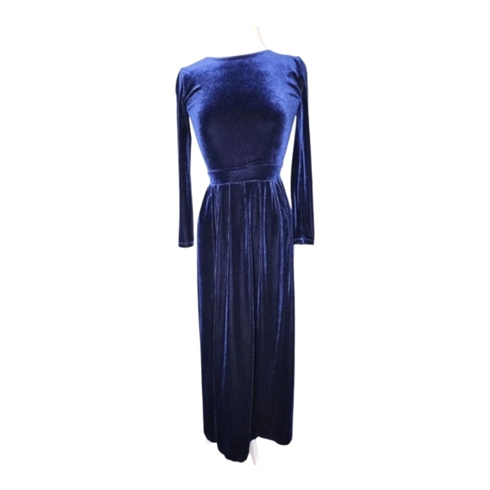 Desír Dark Electric Velvet  Round Neckline Dress Sz XXS